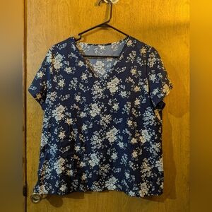 Shein Blue Floral Top